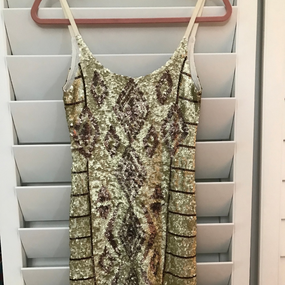Stunning gold sequins mini dress